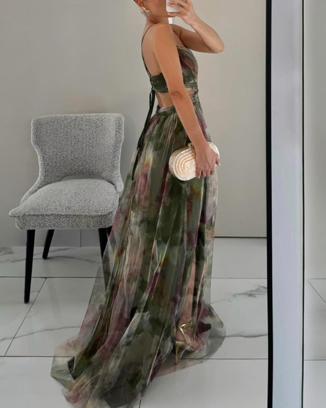 Giselle | Enchanteresse Robe Longue à Imprimé Floral