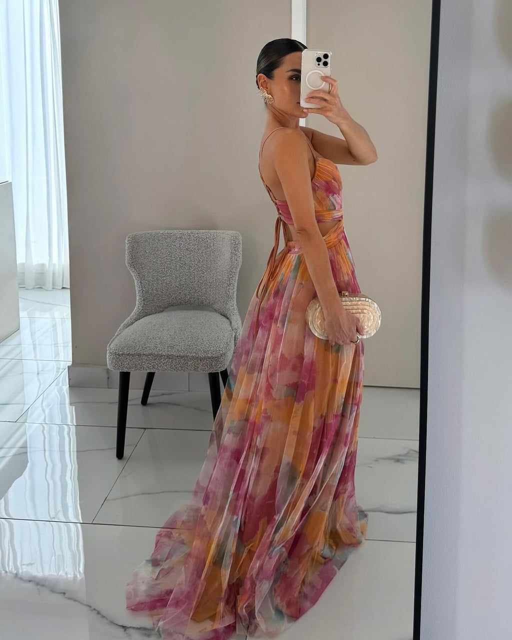 Giselle | Enchanteresse Robe Longue à Imprimé Floral
