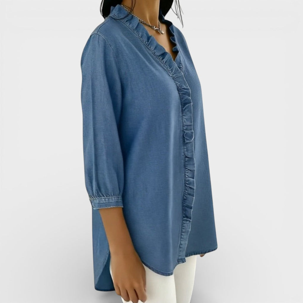 Elena™ | Blouse Élégante à Volants