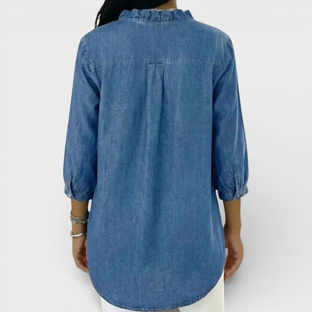 Elena™ | Blouse Élégante à Volants