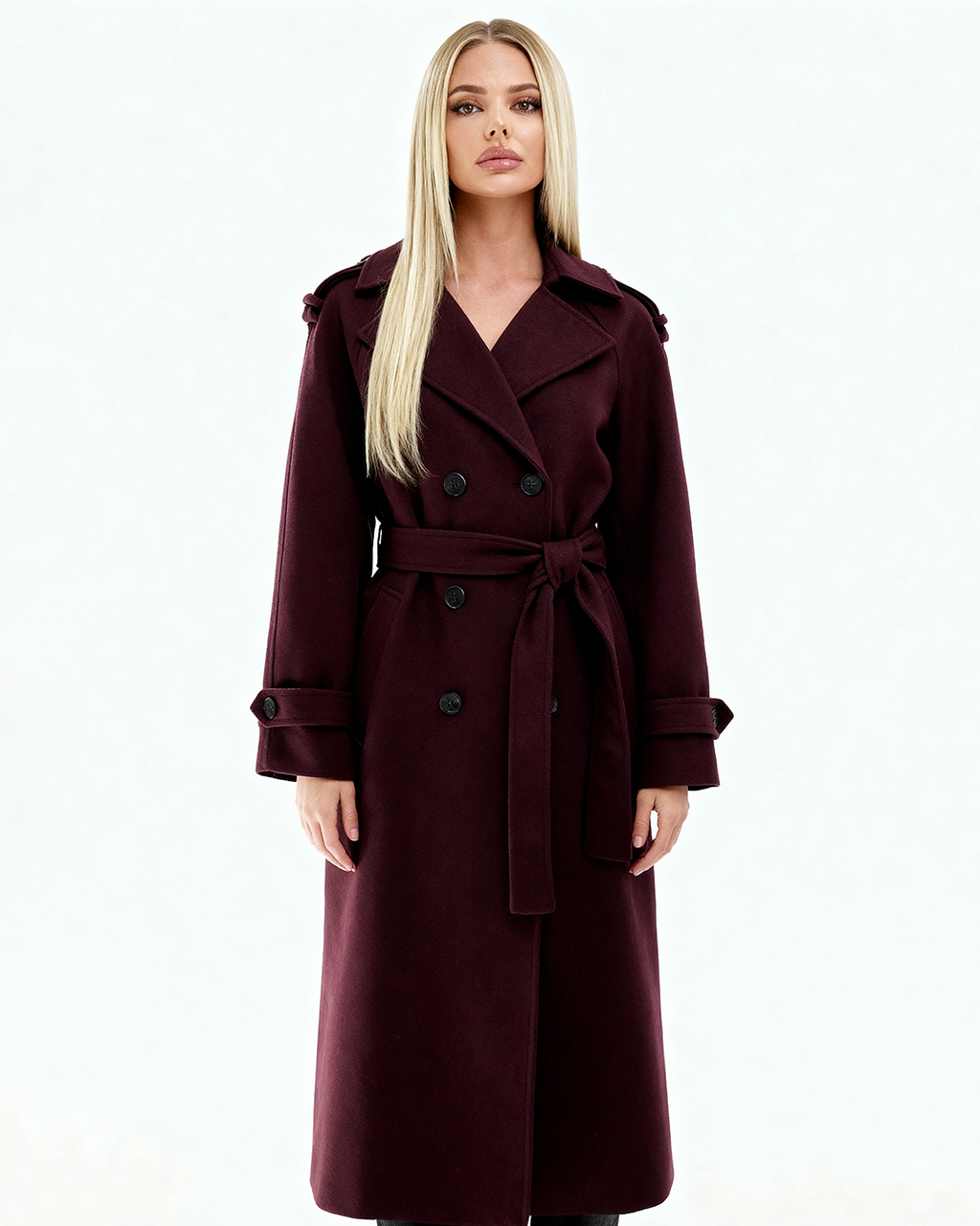 Sara | Trench Élégant Bordeaux