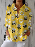 Margaret | Blusa Floral Estampado de Abejas