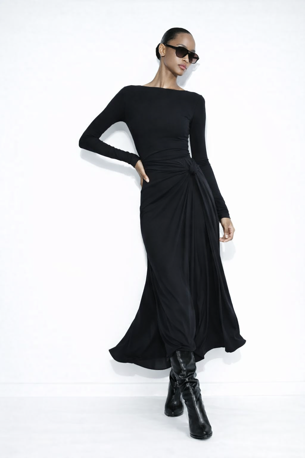 Lorena | Robe Longue avec Nœud Latéral