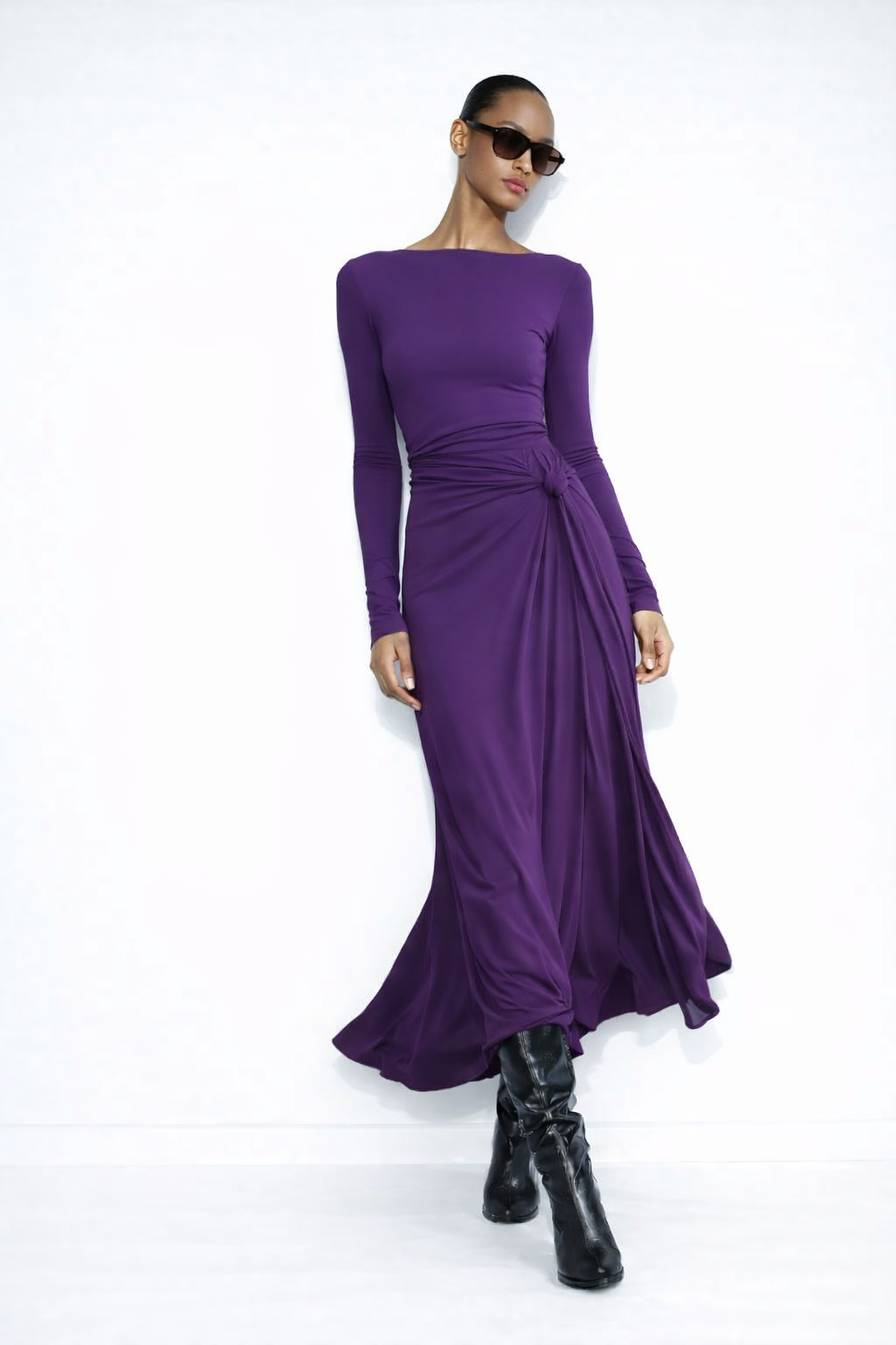 Lorena | Robe Longue avec Nœud Latéral