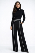 Paula | Ensemble Deux Pièces Col Haut et Pantalon Large