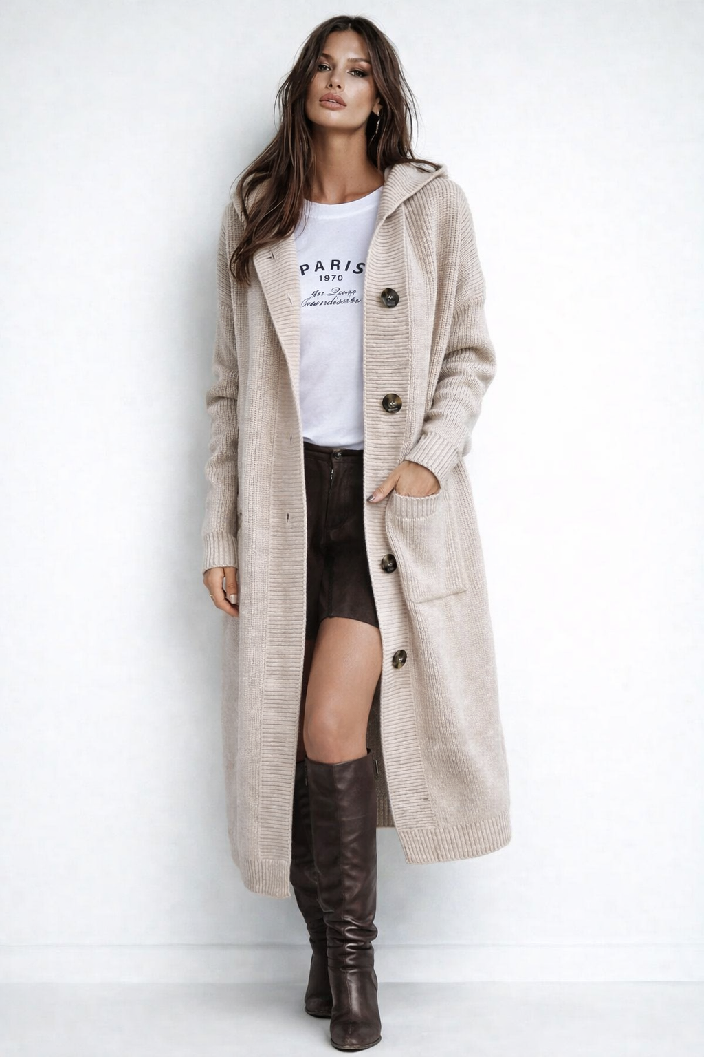Ainhoa | Long Cardigan Élégant