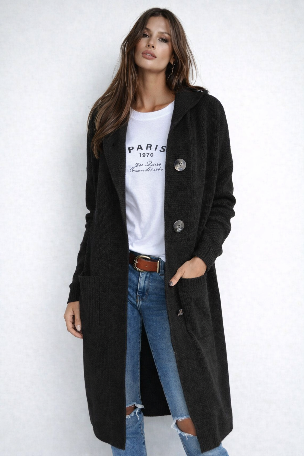 Ainhoa | Long Cardigan Élégant