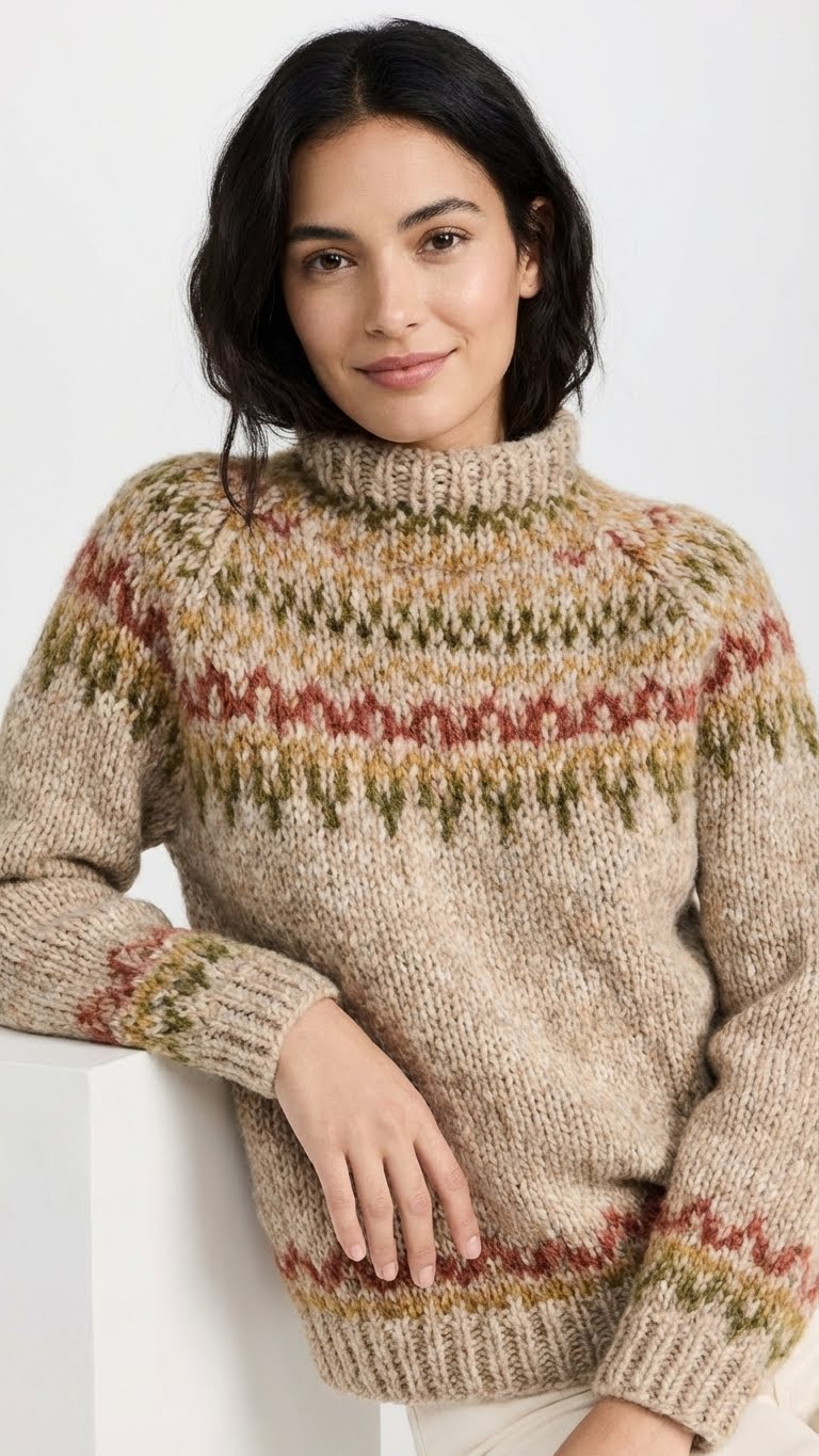 Zoe | Pull Nordique en Maille Tressée