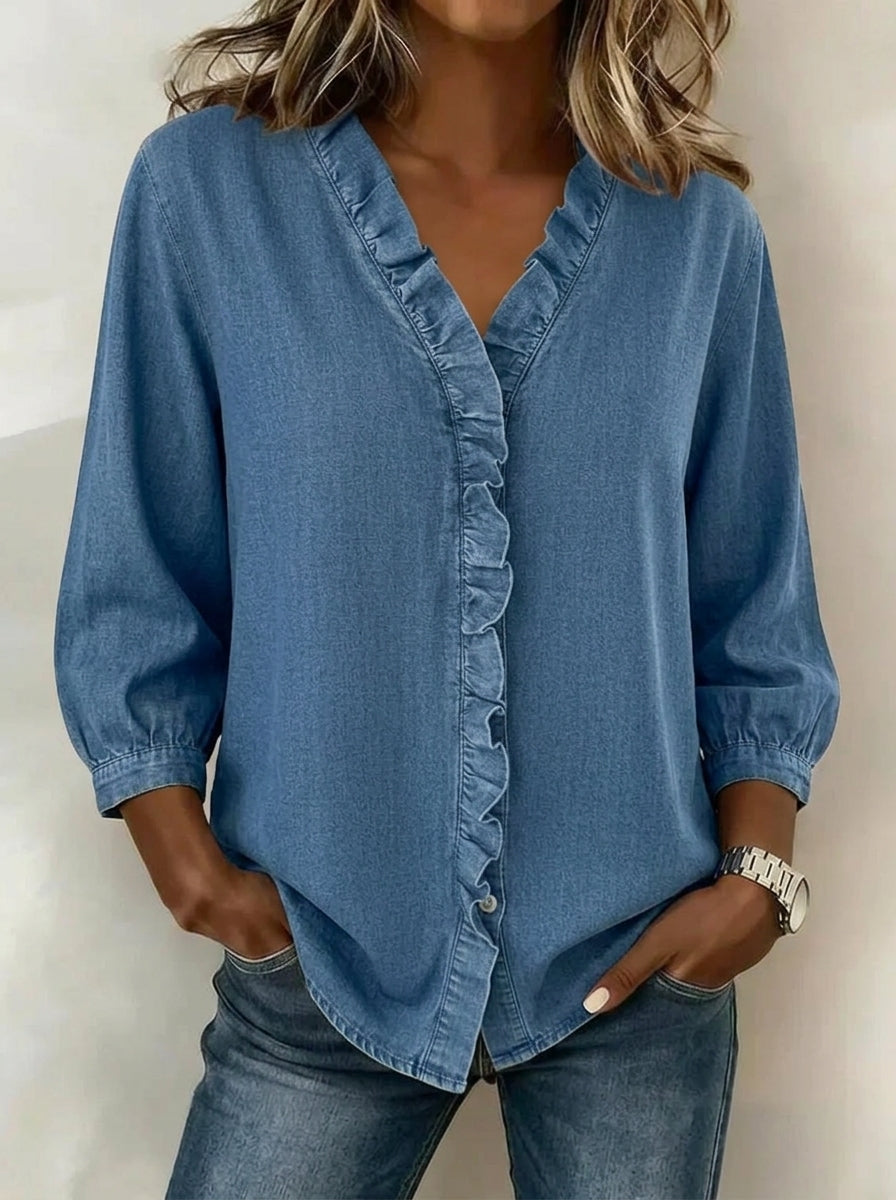 Elena™ | Blouse Élégante à Volants