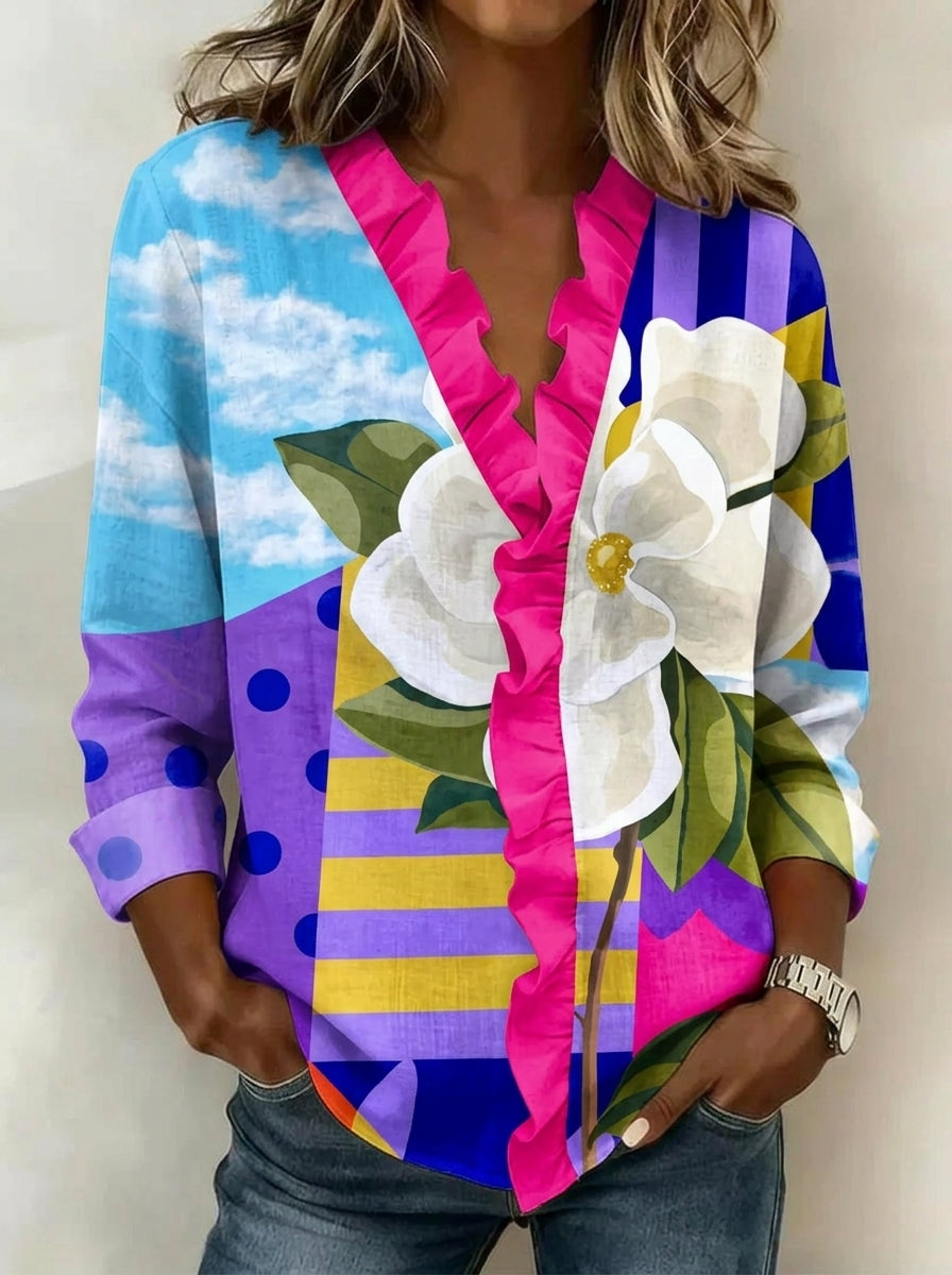 Manuela | Élégante Blouse d'Été à Volants