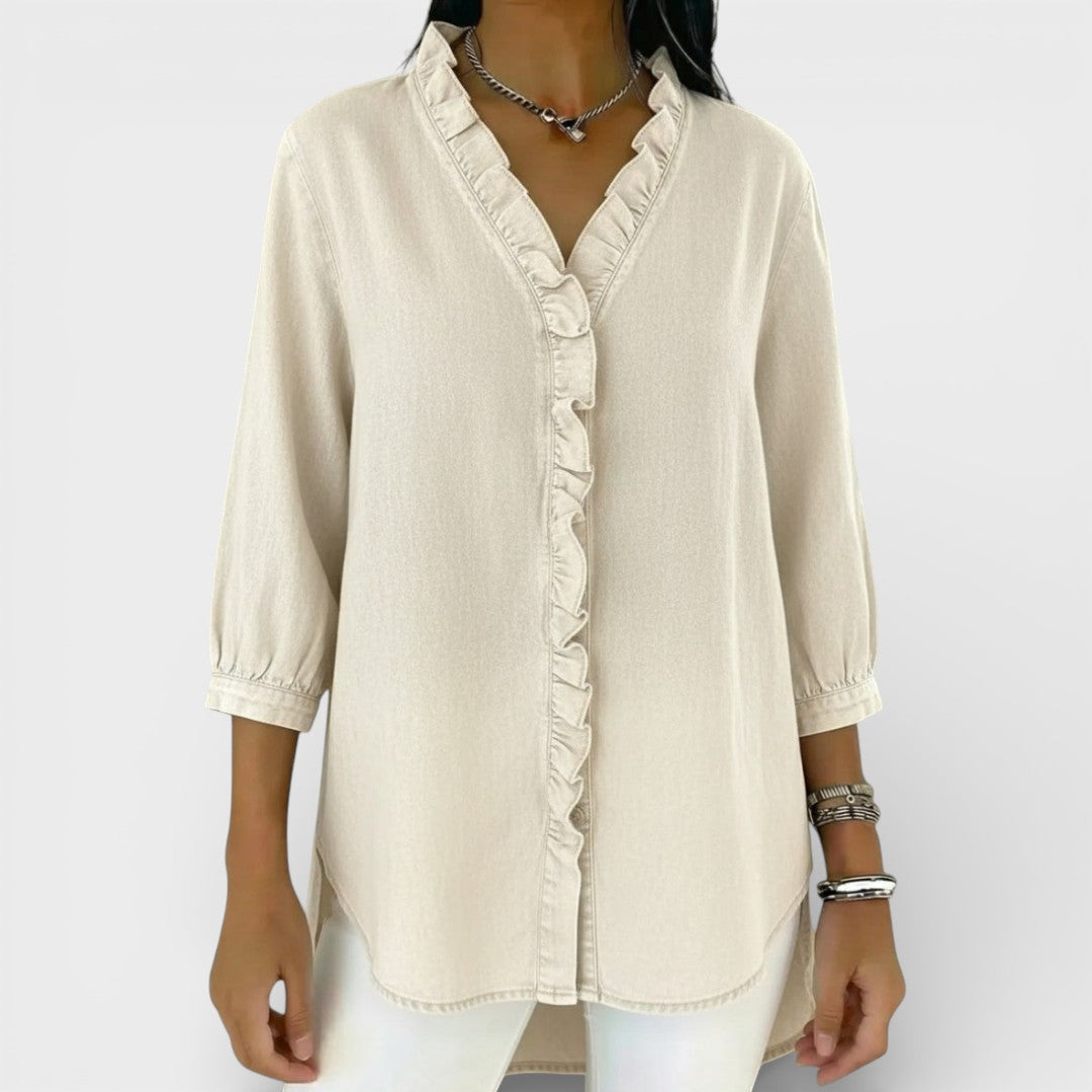 Elena™ | Blouse Élégante à Volants