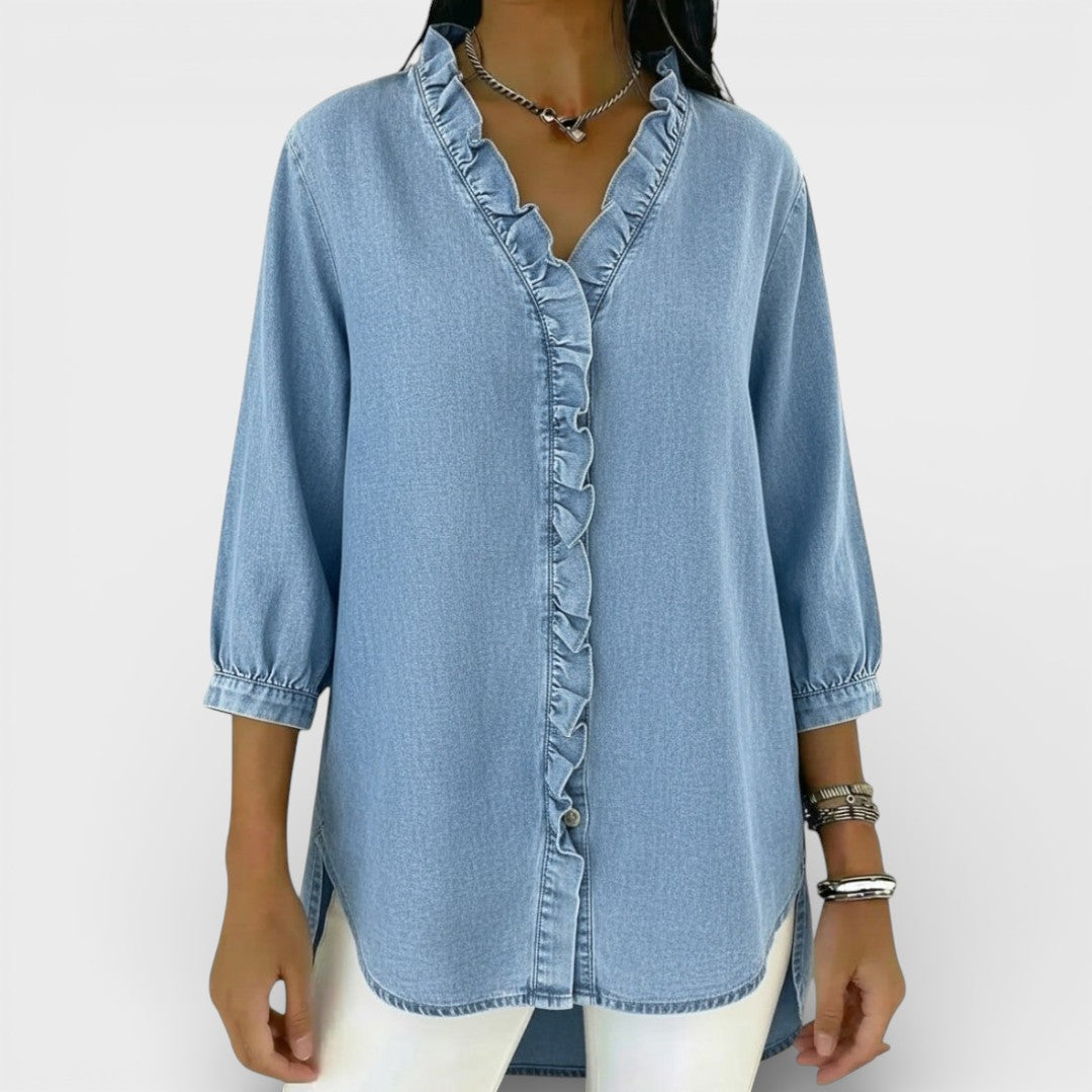 Elena™ | Blouse Élégante à Volants