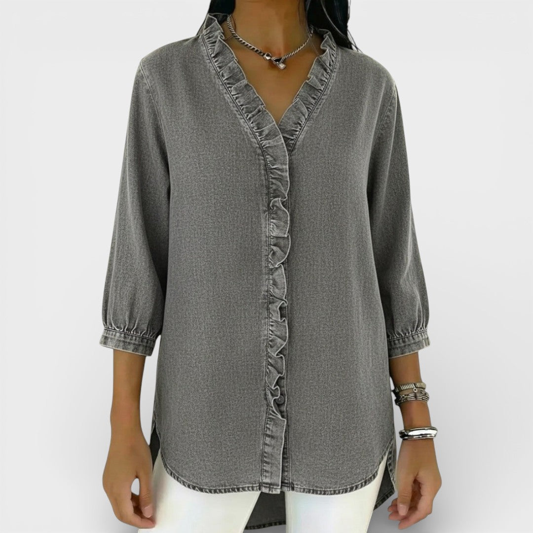 Elena™ | Blouse Élégante à Volants