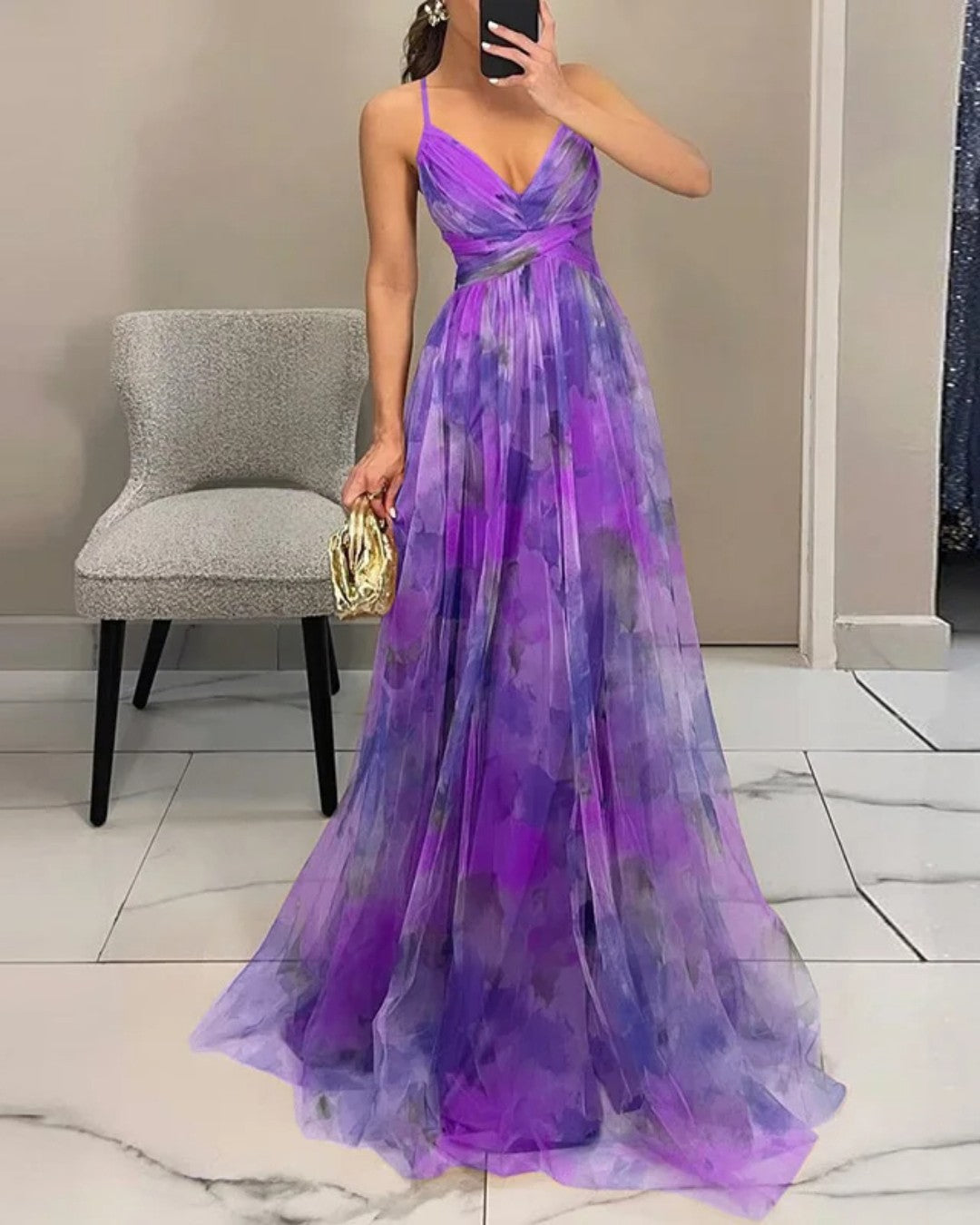 Giselle | Enchanteresse Robe Longue à Imprimé Floral