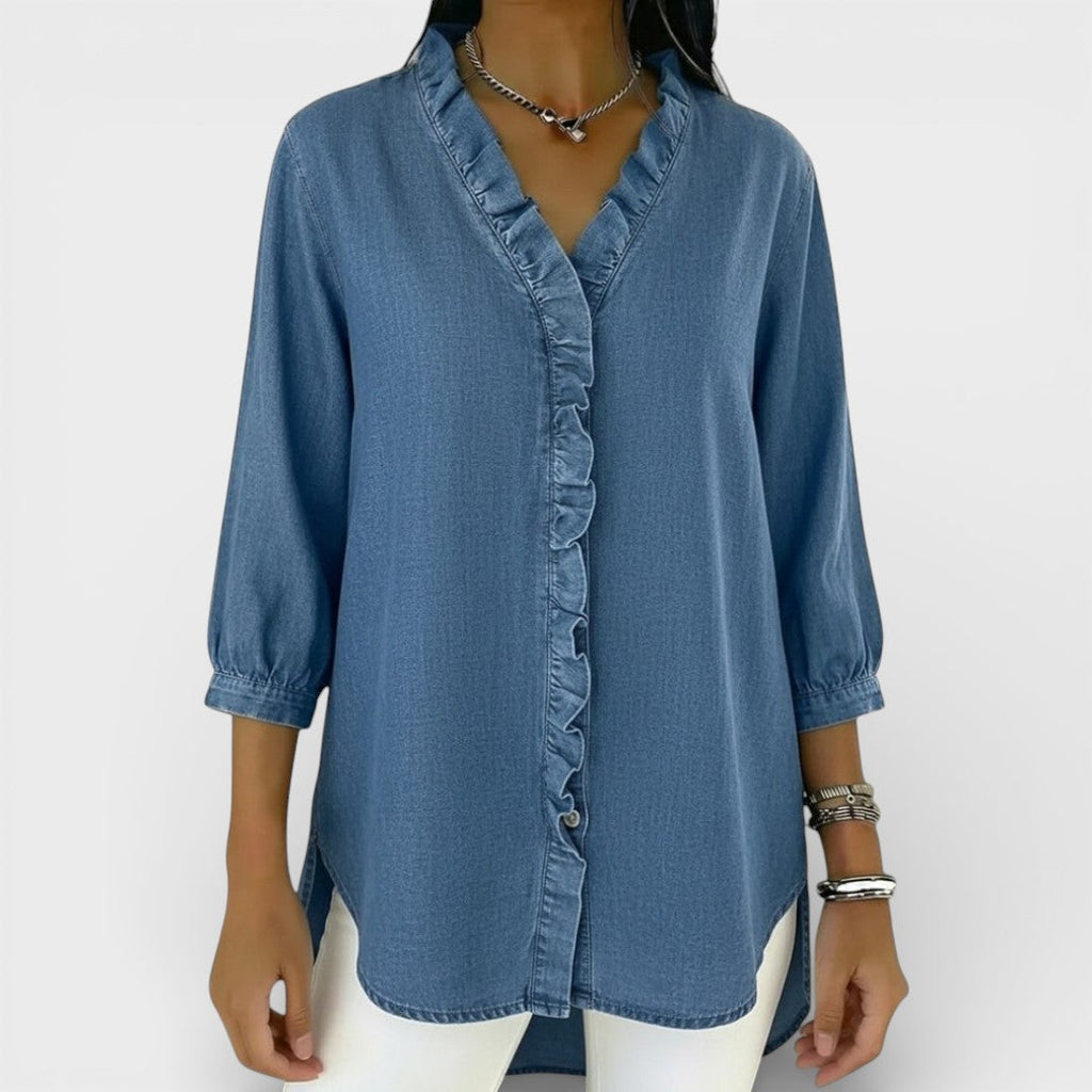 Elena™ | Blouse Élégante à Volants