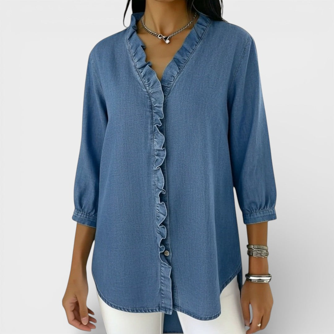 Elena™ | Blouse Élégante à Volants